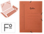 CARPETA LIDERPAPEL GOMAS TRES SOLAPAS CARTON COMPACTO FOLIO COLOR CUERO