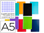 CUADERNO ESPIRAL LIDERPAPEL A5 MICRO WITTY TAPA DURA 140H 75GR CUADRO 5MM 5 BANDAS 6 TALADROS COLORES SURTIDOS