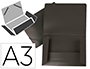 CARPETA LIDERPAPEL PORTADOCUMENTOS SOLAPAS POLIPROPILENO DIN A3 NEGRO OPACO LOMO FLEXIBLE