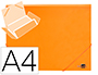 CARPETA LIDERPAPEL GOMAS SOLAPAS POLIPROPILENO DIN A4 NARANJA FLUOR OPACO