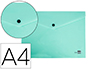 CARPETA LIDERPAPEL DOSSIER BROCHE POLIPROPILENO DIN A4 VERDE MANZANA OPACO 50 HOJAS