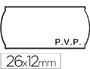 ETIQUETAS METO ONDULADAS 26X12 MM PVP BLANCA ADH.2 ROLLO 1500 ETIQUETAS TROQUELADAS