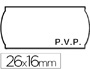 ETIQUETAS METO ONDULADAS 26X16 MM PVP BLANCA ADH 2 ROLLO 1200 ETIQUETAS TROQUELADAS