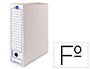 CAJA ARCHIVO DEFINITIVO LIDERPAPEL 104 FOLIO CARTON RECICLADO 325G/M2 LOMO 100 MM BLANCO 365X100X251 MM