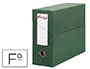 CAJA TRANSFERENCIA PARDO FOLIO FORRADO EXTRA DOBLE LOMO 80 MM ESTUCHE INTERIOR CON TARJETERO VERDE