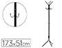 PERCHERO METALICO Q-CONNECT NEGRO 8 COLGADORES 173X51 CM