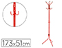 PERCHERO METALICO Q-CONNECT ROJO 8 COLGADORES 173X51 CM