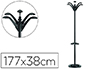 PERCHERO METALICO UNILUX FLORA PIE 6 COLGADORES CON PARAGUERO Y BANDEJA GOTEO NEGRO 177X38 CM