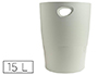 PAPELERA PLASTICO EXACOMPTA ECOBLACK GRIS 15 LITROS