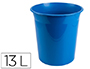PAPELERA PLASTICO Q-CONNECT AZUL OPACO 13 LITROS 275X285 MM