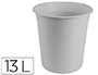 PAPELERA PLASTICO Q-CONNECT GRIS OPACO 13 LITROS 275X285 MM