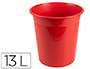 PAPELERA PLASTICO Q-CONNECT ROJO OPACO 13 LITROS 275X285 MM