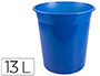 PAPELERA PLASTICO Q-CONNECT AZUL TRANSLUCIDO 13 LITROS 275X285 MM