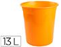 PAPELERA PLASTICO Q-CONNECT NARANJA TRANSLUCIDO 13 LITROS 275X285 MM