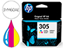 INK-JET HP 305 DESKJET 1210 / 1212 / 1255 / 2732 / 2752 / 4155 / 4158 ENVY 6020 / 6052 /6055 / 6420 TRICOLOR 100