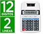 CALCULADORA LIDERPAPEL IMPRESORA PANTALLA PAPEL 57 MM 12 DIGITOS IMPRESION BICOLOR BLANCA 235X155X62 MM