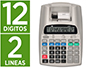 CALCULADORA LIDERPAPEL IMPRESORA PANTALLA PAPEL 57 MM 12 DIGITOS IMPRESION BICOLOR BLANCA 225X158X56 MM