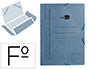 CARPETA LIDERPAPEL GOMAS TRES SOLAPAS CARTON PINTADO 410 GR FOLIO COLOR AZUL