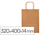 BOLSA PAPEL Q-CONNECT CELULOSA NATURAL LISO L CON ASA RETORCIDA 320X400X14 MM