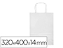 BOLSA PAPEL Q-CONNECT CELULOSA BLANCO L CON ASA RETORCIDA 320X400X14 MM