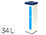 PAPELERA METALICA SIE PARA RECICLAJE TAPA EXTRAIBLE 34 LITROS 725X225X225 MM