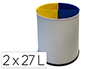PAPELERA METALICA SIE PARA RECICLAJE CON 2 DEPARTAMENTO EXTRAIBLE 2X27 LITROS 300X295 MM