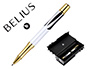 BOLIGRAFO BELIUS DUALITA CUERPO NEGRO COLOR BLANCO TINTA AZUL CAJA DE DISEO