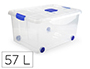 CONTENEDOR PLASTICO PLASTICFORTE N 5 TRANSPARENTE CON TAPA CAPACIDAD 57 L
