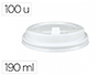 TAPA PARA VASO BUNZL 190 ML POLIESTIRENO CON ORIFICIO PAQUETE DE 100 UNIDADES