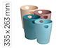 PAPELERA PLASTICO EXACOMPTA ECOBIN SKANDI RECICLADA 15 L COLORES SURTIDOS 335X263 MM