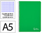 CUADERNO ESPIRAL LIDERPAPEL DIN A5 WITTY TAPA DURA 80H 90GR CUADRO 4MM CON MARGEN COLOR VERDE
