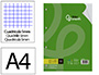 RECAMBIO LIDERPAPEL A4 100 HOJAS 100GR CUADRO 5MM CON MARGEN 4 TALADROS