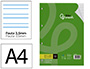 RECAMBIO LIDERPAPEL A4 100 HOJAS 100GR PAUTA 3,5MM CON MARGEN 4 TALADROS
