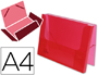 CARPETA LIDERPAPEL PORTADOCUMENTOS GOMAS 36930 POLIPROPILENO DIN A4 ROJO TRANSLUCIDO LOMO 25 MM