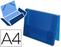 CARPETA LIDERPAPEL PORTADOCUMENTOS GOMAS 36932 POLIPROPILENO DIN A4 AZUL TRANSLUCIDO LOMO 25 MM