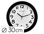RELOJ Q-CONNECT DE PARED PLASTICO OFICINA REDONDO 30 CM MARCO NEGRO