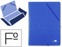 CARPETA LIDERPAPEL GOMAS TRES SOLAPAS CARTON PRESPAN FOLIO COLOR AZUL