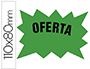 CARTEL CARTULINA ETIQUETAS MARCAPRECIOS VERDE FLUORESCENTE 110X80 MM BOLSA DE 50 ETIQUETAS