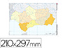 MAPA MUDO COLOR DIN A4 ANDALUCIA POLITICO