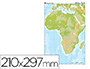 MAPA MUDO COLOR DIN A4 AFRICA FISICO