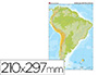 MAPA MUDO COLOR DIN A4 AMERICA DEL SUR FISICO