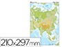 MAPA MUDO COLOR DIN A4 ASIA FISICO