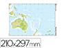 MAPA MUDO COLOR DIN A4 OCEANIA FISICO