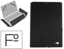 CARPETA LIDERPAPEL GOMAS TRES SOLAPAS CARTON FORRADO FOLIO COLOR NEGRO