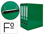 MODULO LIDERPAPEL 4 ARCHIVADORES FOLIO 2 ANILLAS MIXTAS 25MM VERDE