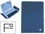 CARPETA LIDERPAPEL GOMAS TRES SOLAPAS CARTON FORRADO FOLIO COLOR AZUL