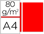 PAPEL COLOR LIDERPAPEL A4 80GR ROJO PAQUETE DE 100 HOJAS