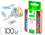CLIPS COLORES RAYADOS Q-CONNECT 28 MM CAJA DE 100 UNIDADES COLORES SURTIDOS