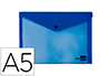 CARPETA LIDERPAPEL DOSSIER BROCHE 34352 POLIPROPILENO DIN A5 AZUL TRANSPARENTE