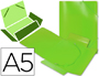 CARPETA LIDERPAPEL GOMAS SOLAPAS 34973 POLIPROPILENO DIN A5 VERDE